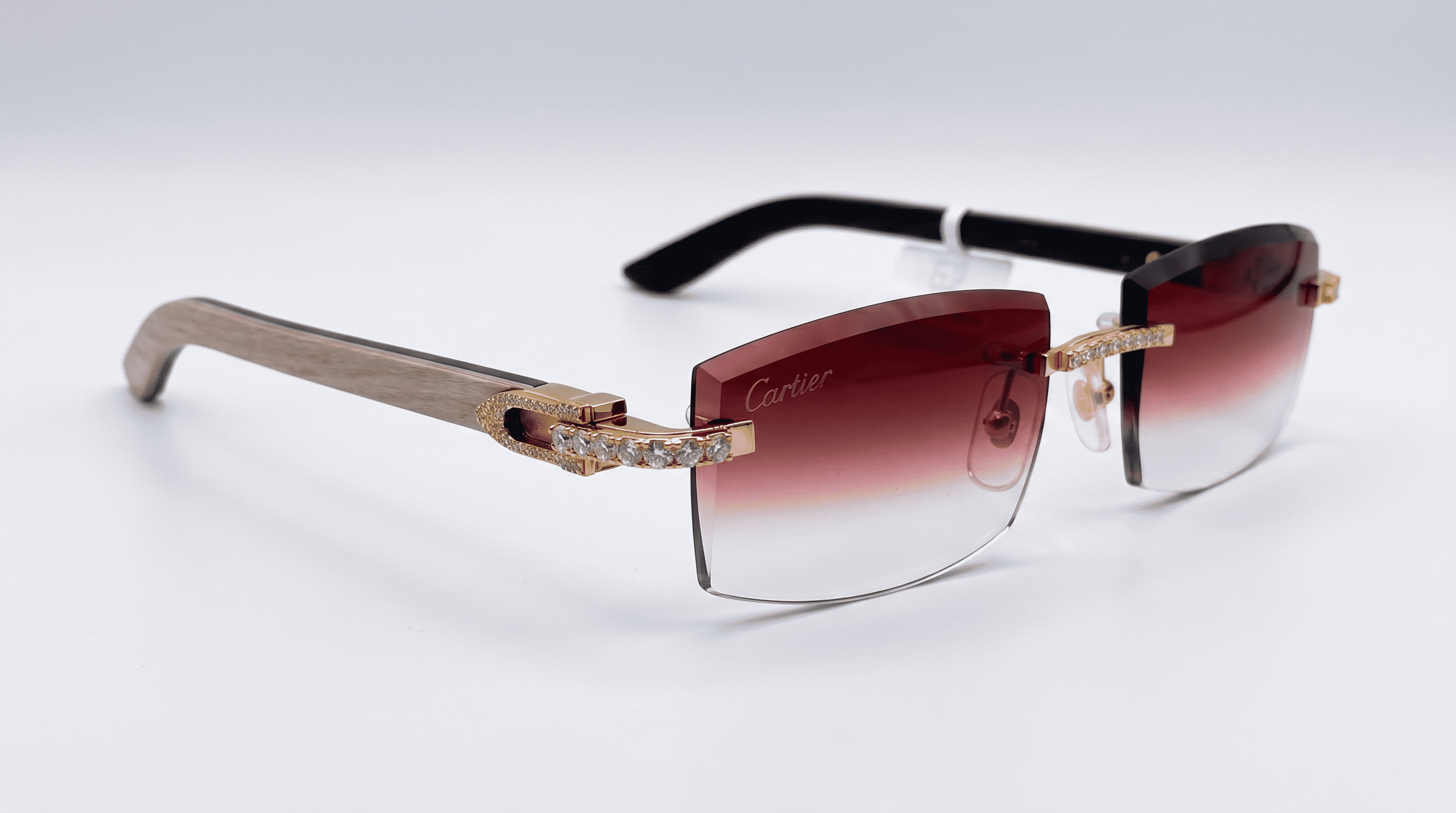 Cartier buffalo horn glasses detail